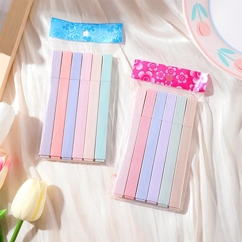 Aesthetic Highlighter Set – 6 Colors