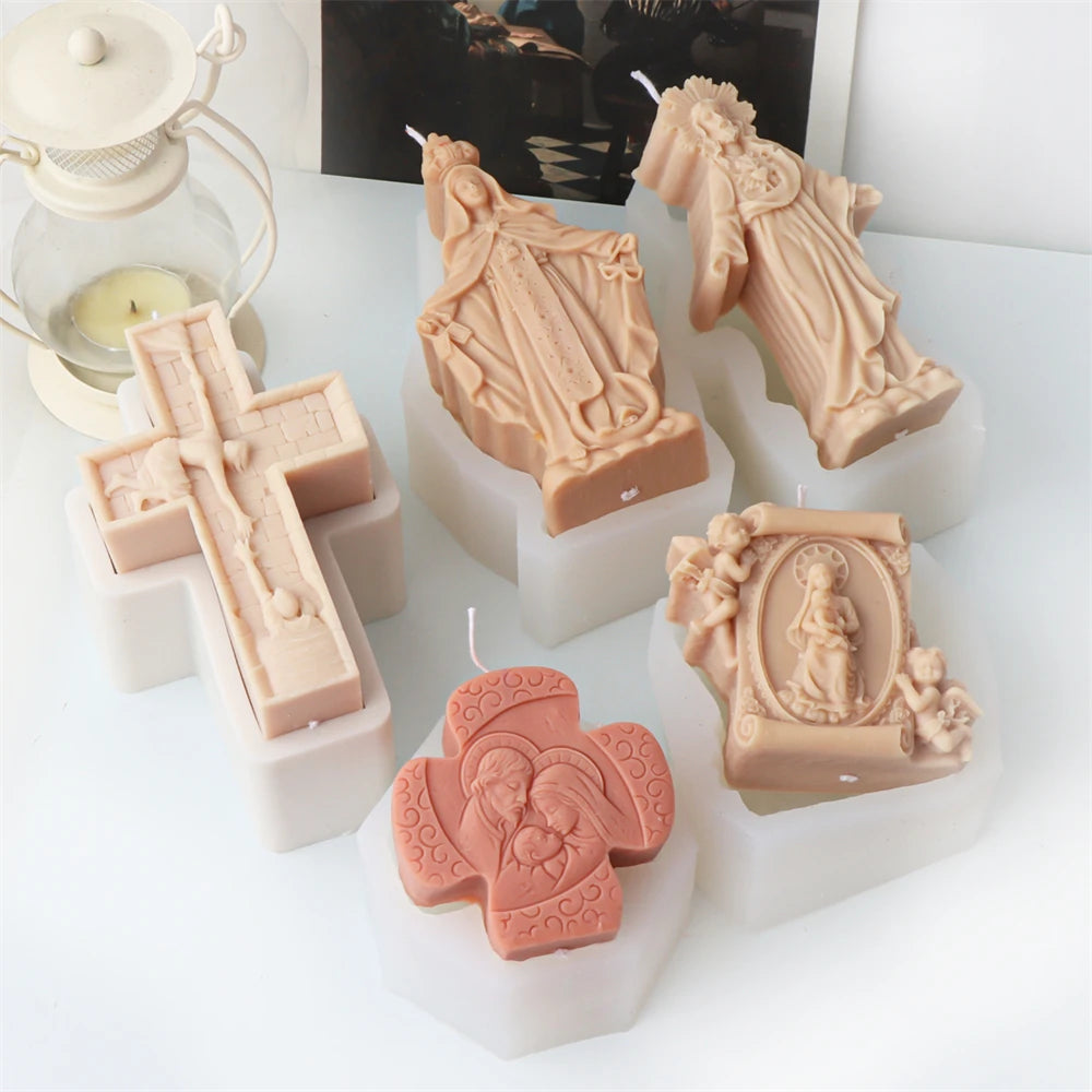 Faith & Fig Jesus and Virgin Mary Candle Mold