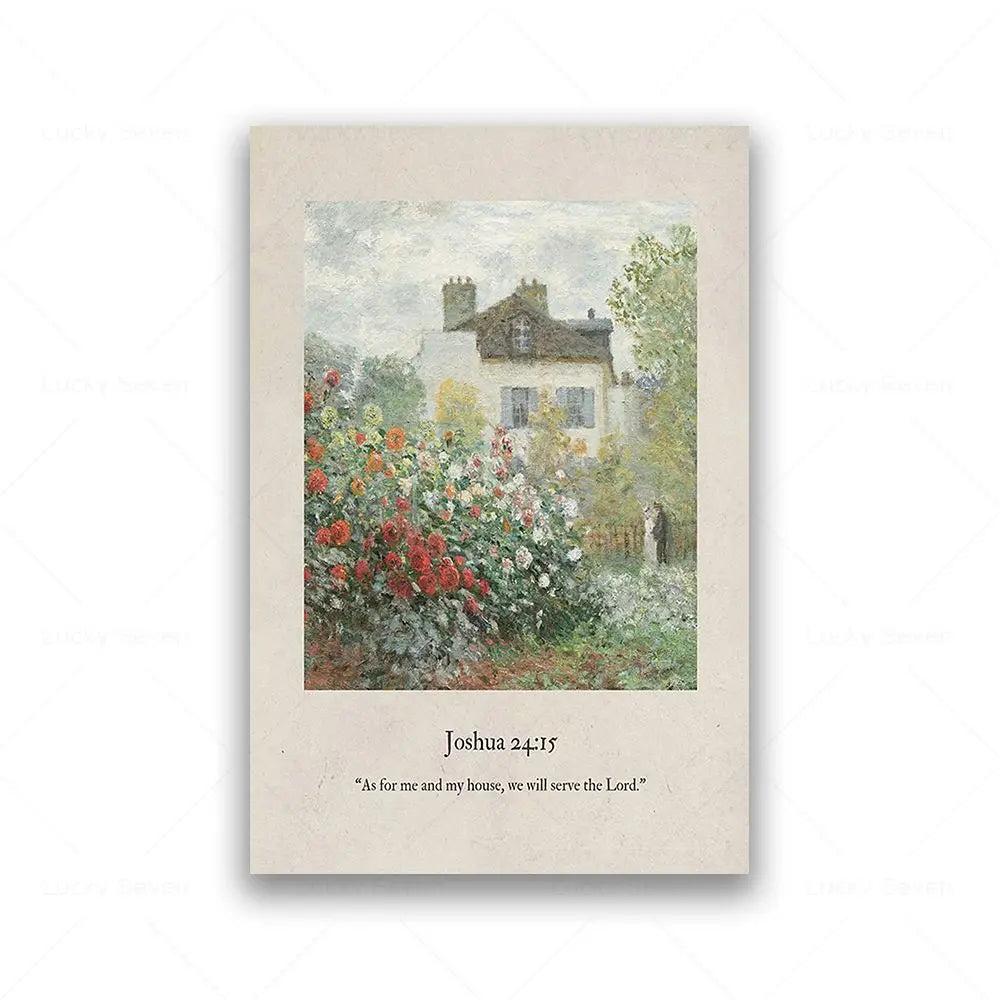 Faith & Fig Vintage Landscape Scripture Wall Art – Psalms and John Bible Verses