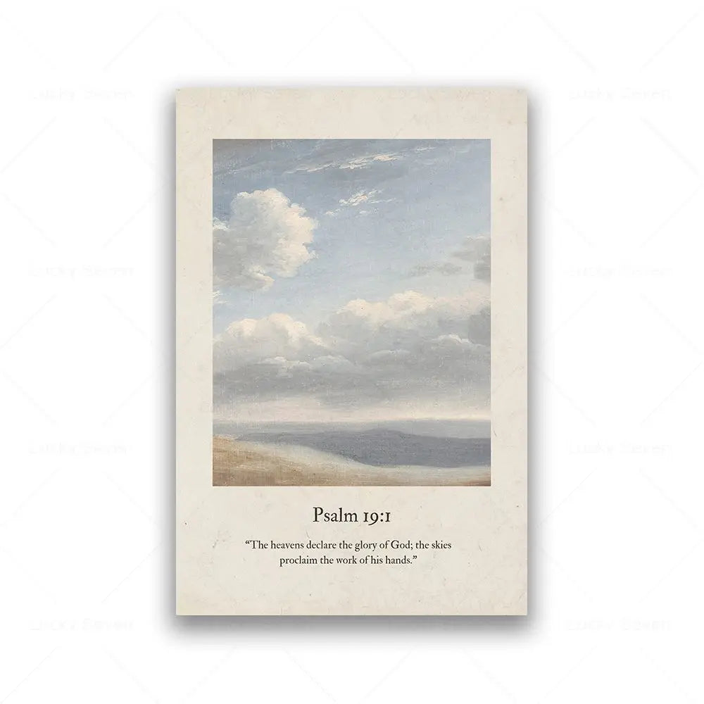 Faith & Fig Vintage Landscape Scripture Wall Art – Psalms and John Bible Verses
