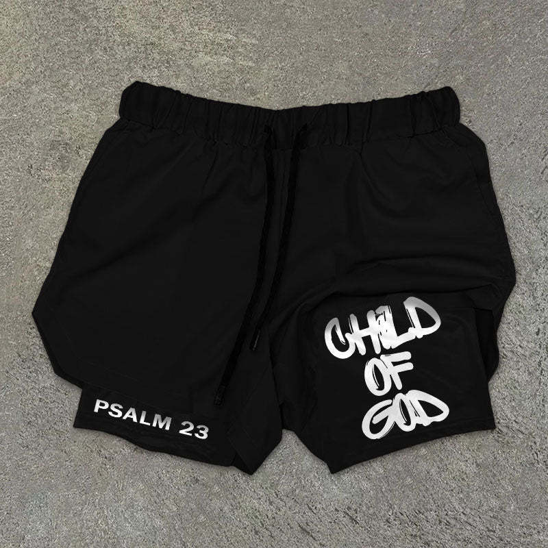 Faith & Fig "Child of God" Print Double Layer Shorts