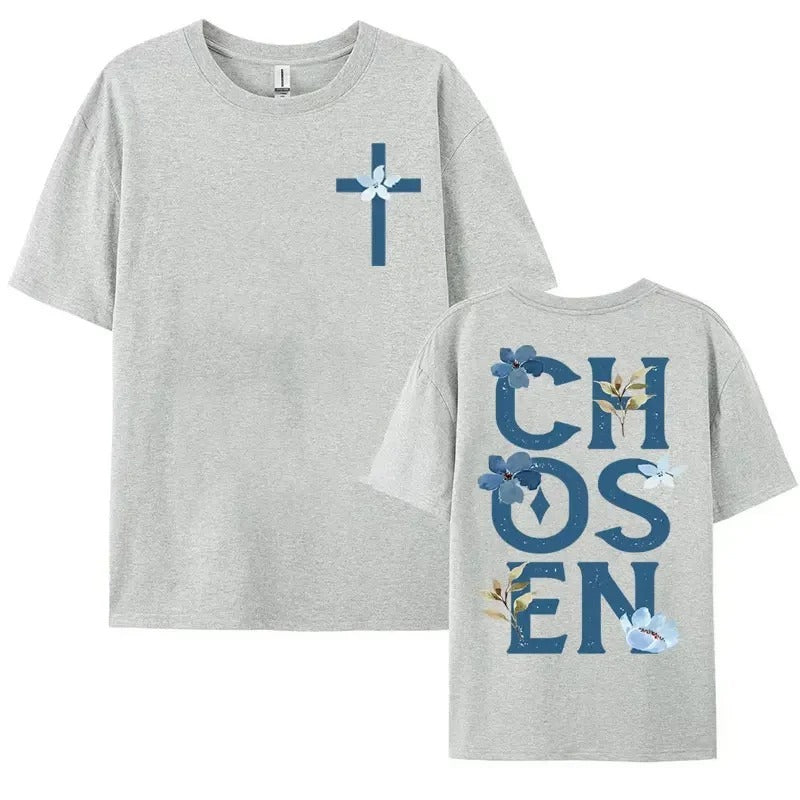 Faith & Fig "Chosen" Floral Aesthetic Bible Verse T-shirt