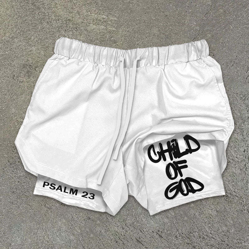 Faith & Fig "Child of God" Print Double Layer Shorts