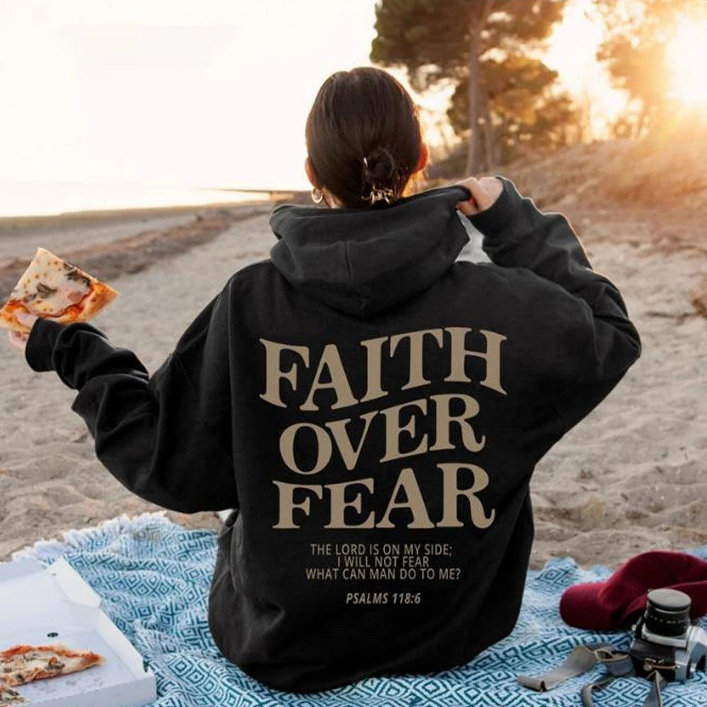 Faith & Fig Faith Over Fear Christian Hoodie