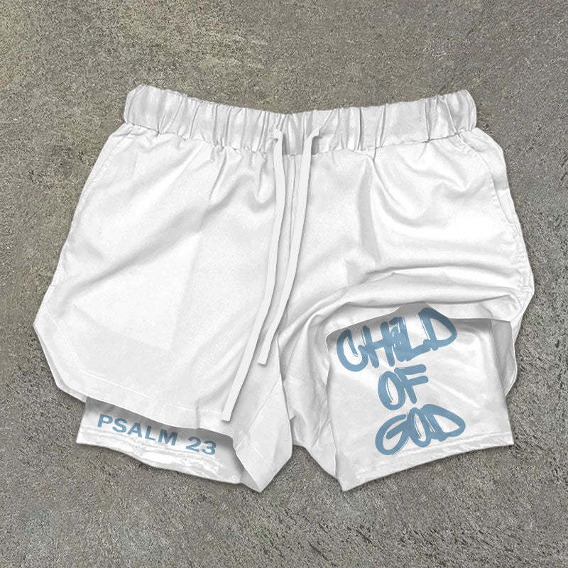 Faith & Fig "Child of God" Print Double Layer Shorts