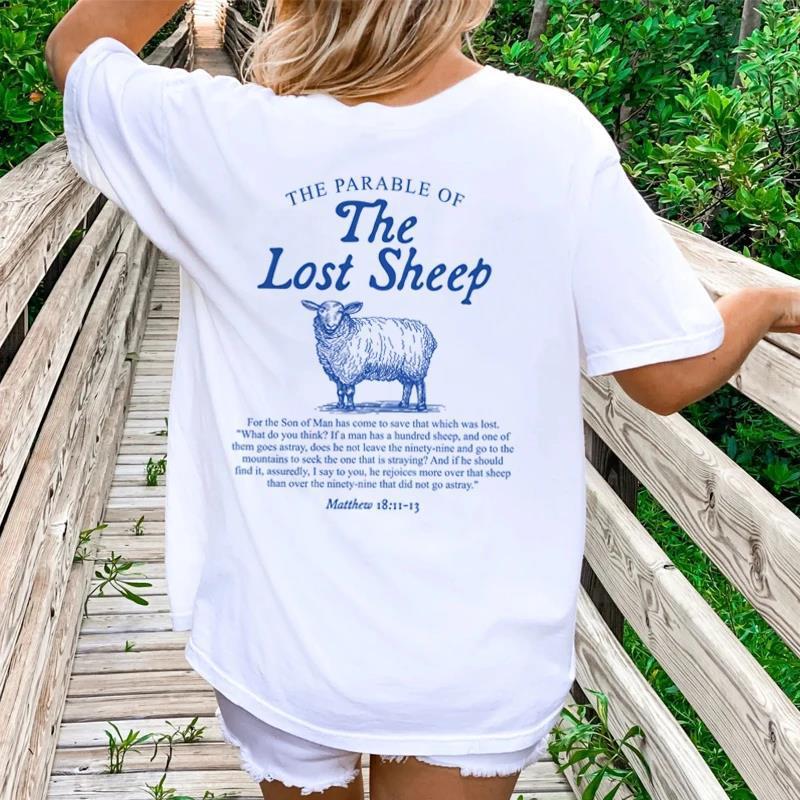 Faith & Fig "Lost Sheep" Bible Verse T-shirt – Christian Cartoon Print