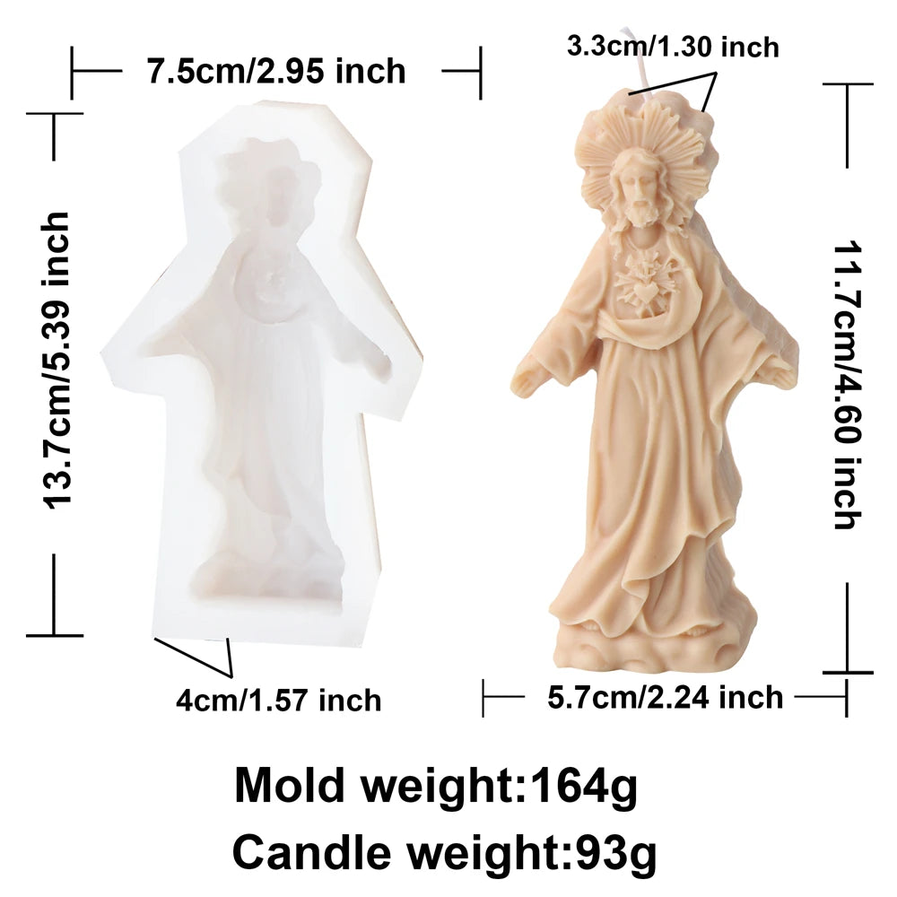 Faith & Fig Jesus and Virgin Mary Candle Mold