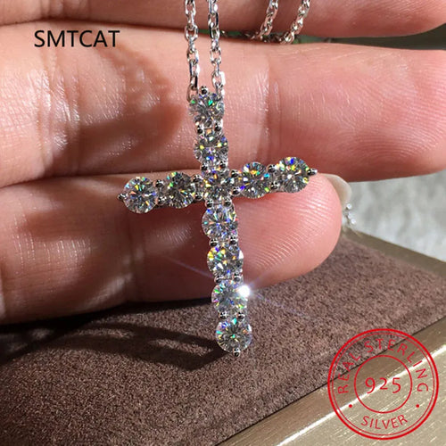 Faith & Fig Moissanite Cross Necklace – GRA Certified