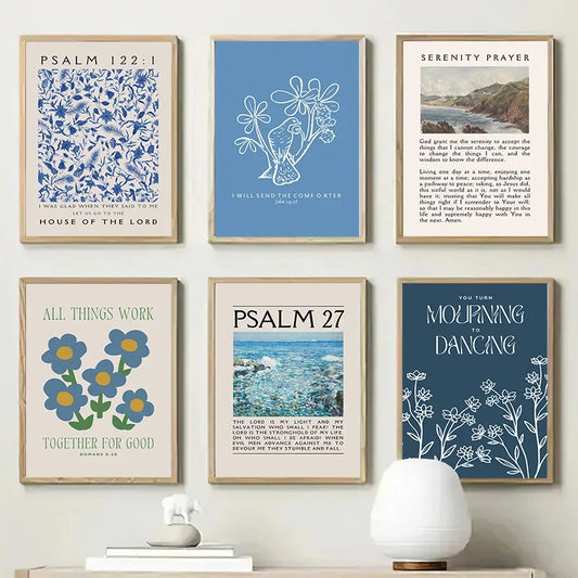 Faith & Fig "Heavenly Blue" Psalms Wall Art