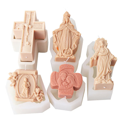 Faith & Fig Jesus and Virgin Mary Candle Mold