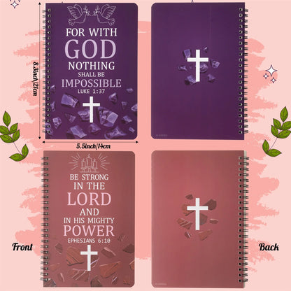 Faith & Fig 2PCS Cross Spiral Notebooks Set – Inspirational Christian Journals