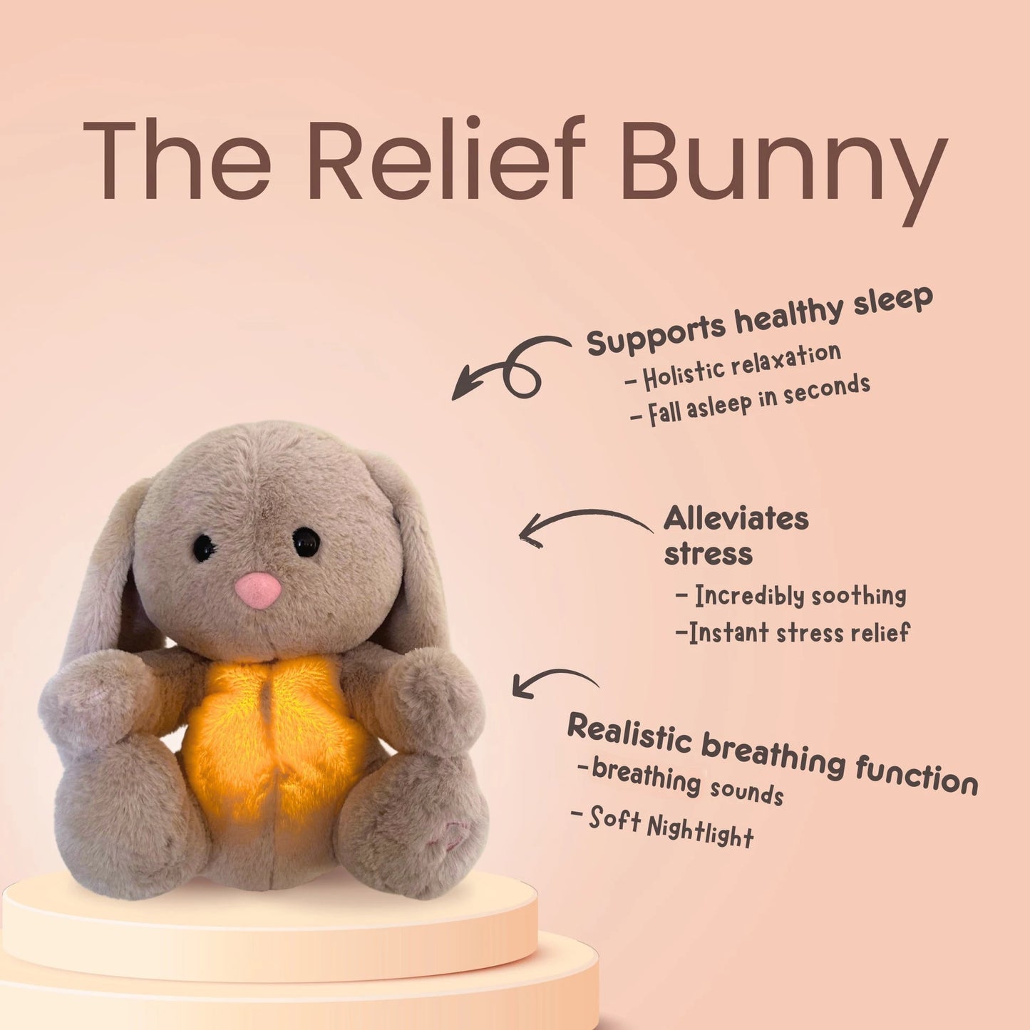 Faith & Fig "Breathing Easter Bunny" Calming Plush