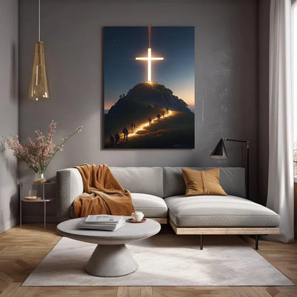 Faith & Fig Modern Cross on the Mountain Wall Art