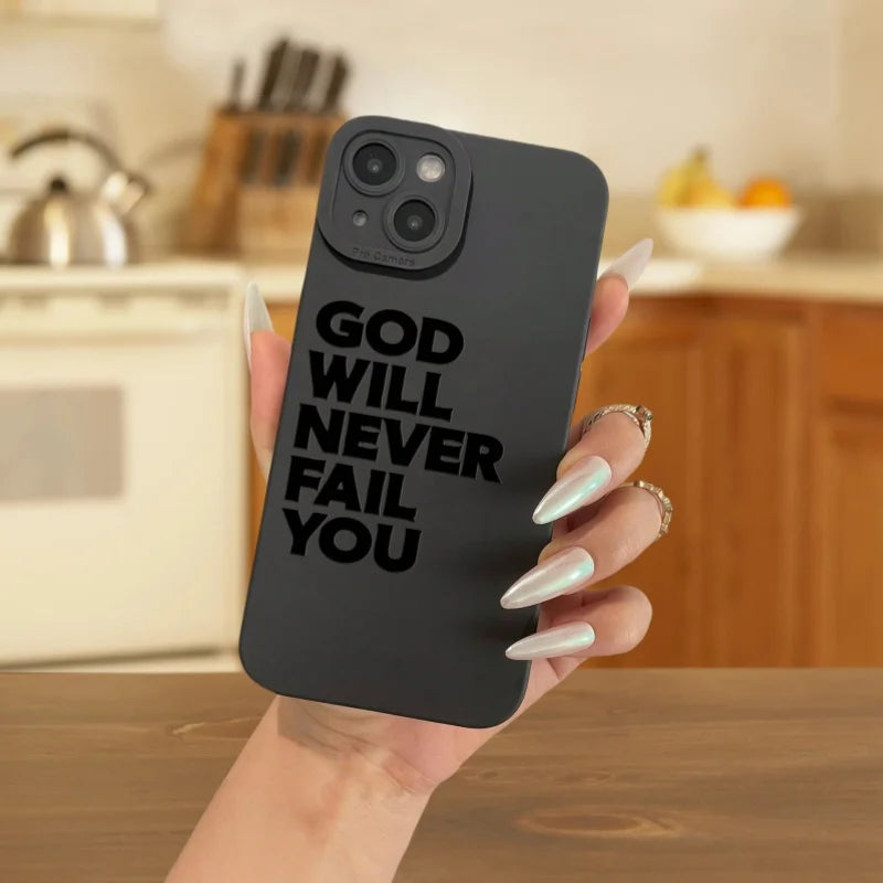 Faith & Fig "God Will Never Fail You" iPhone Case