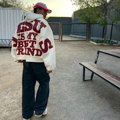 Faith & Fig "Jesus Is My Best Friend" Y2K Hoodie