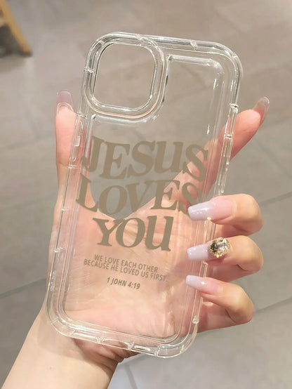 Faith & Fig "Jesus Loves You" Bible Verse Clear iPhone Case