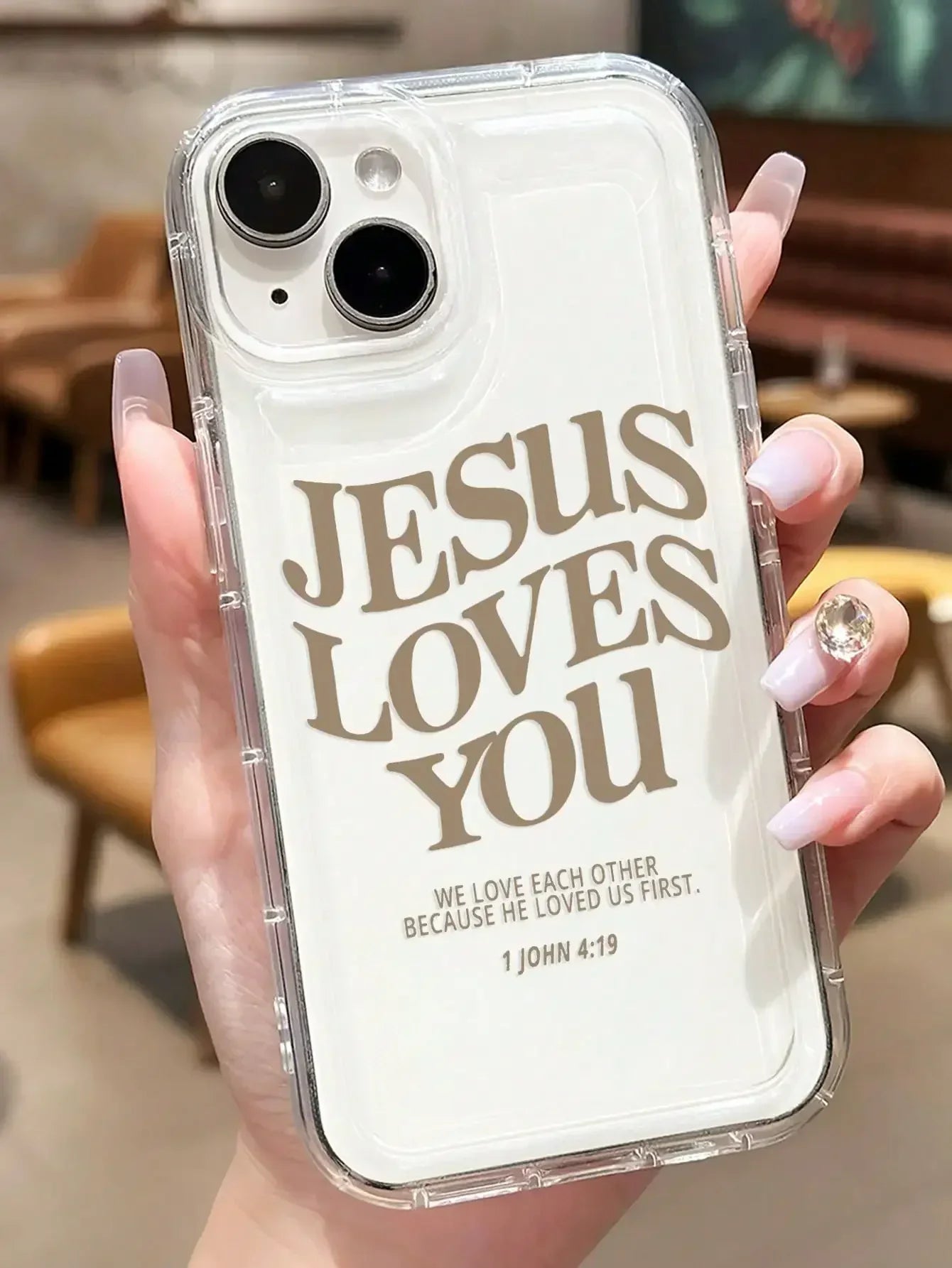 Faith & Fig "Jesus Loves You" Bible Verse Clear iPhone Case