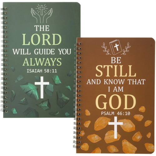 Faith & Fig 2PCS Cross Spiral Notebooks Set – Inspirational Christian Journals