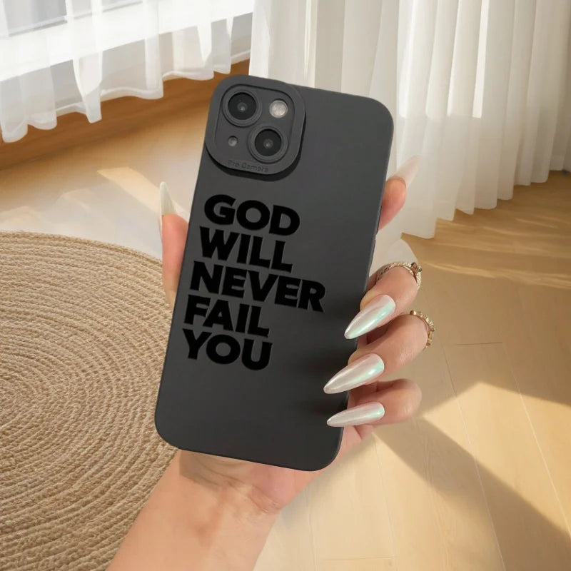 Faith & Fig "God Will Never Fail You" iPhone Case