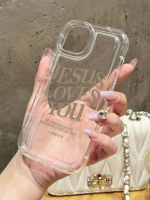 Faith & Fig "Jesus Loves You" Bible Verse Clear iPhone Case