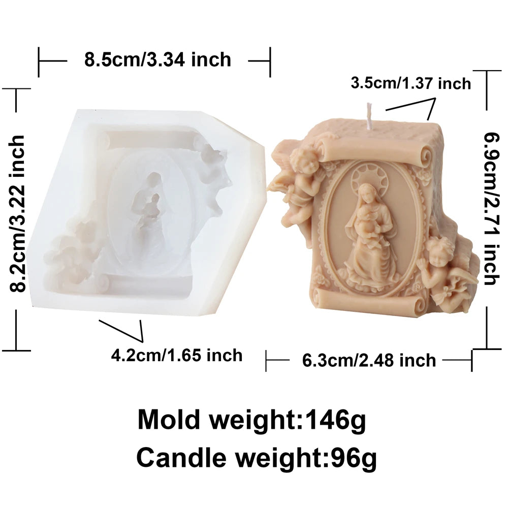 Faith & Fig Jesus and Virgin Mary Candle Mold