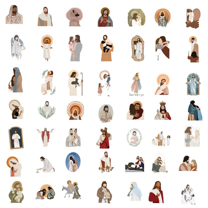 Faith & Fig 52PCS Jesus Aesthetic Christian Stickers