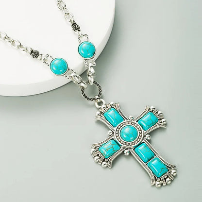 Faith & Fig Turquoise Cross Necklace – Bohemian Christian