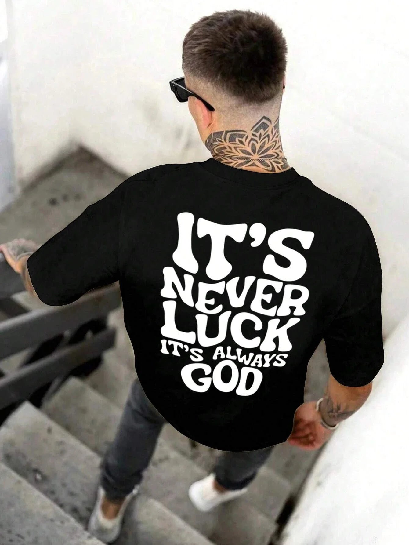 Faith & Fig "It's Never Luck, It's Always God" T-shirt