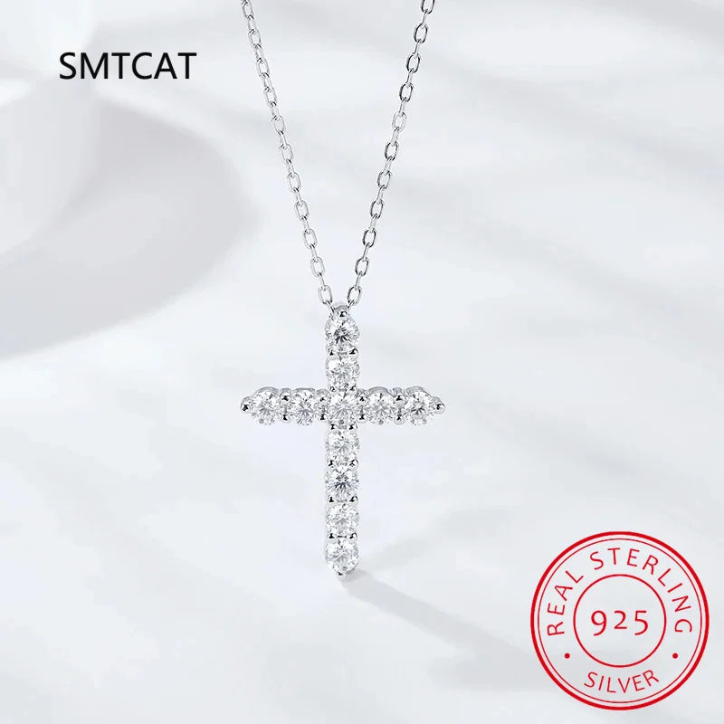 Faith & Fig Moissanite Cross Necklace – GRA Certified