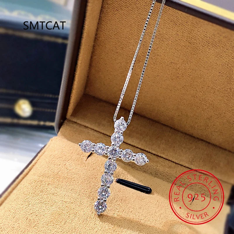 Faith & Fig Moissanite Cross Necklace – GRA Certified