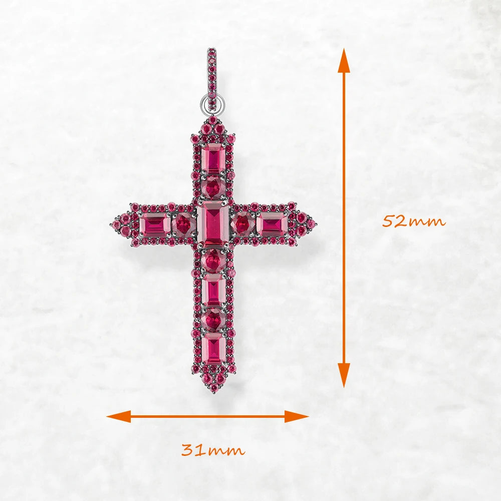 Faith & Fig Rose Color Stone Cross Pendant