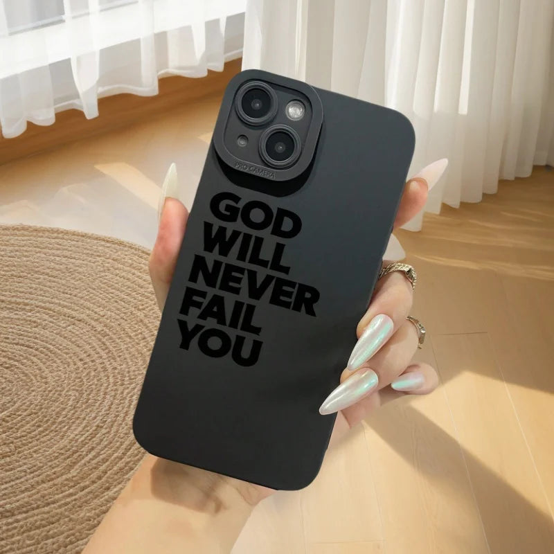 Faith & Fig "God Will Never Fail You" iPhone Case