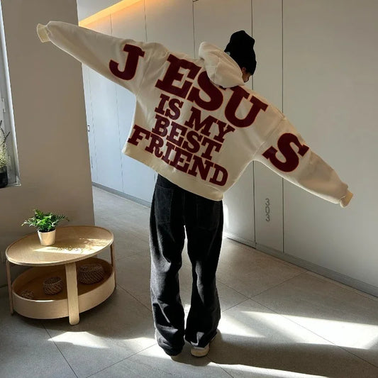 Faith & Fig "Jesus Is My Best Friend" Y2K Hoodie