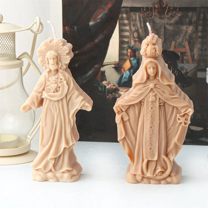 Faith & Fig Jesus and Virgin Mary Candle Mold