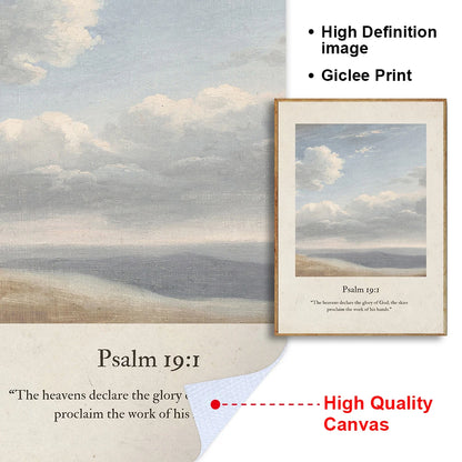 Faith & Fig Vintage Landscape Scripture Wall Art – Psalms and John Bible Verses