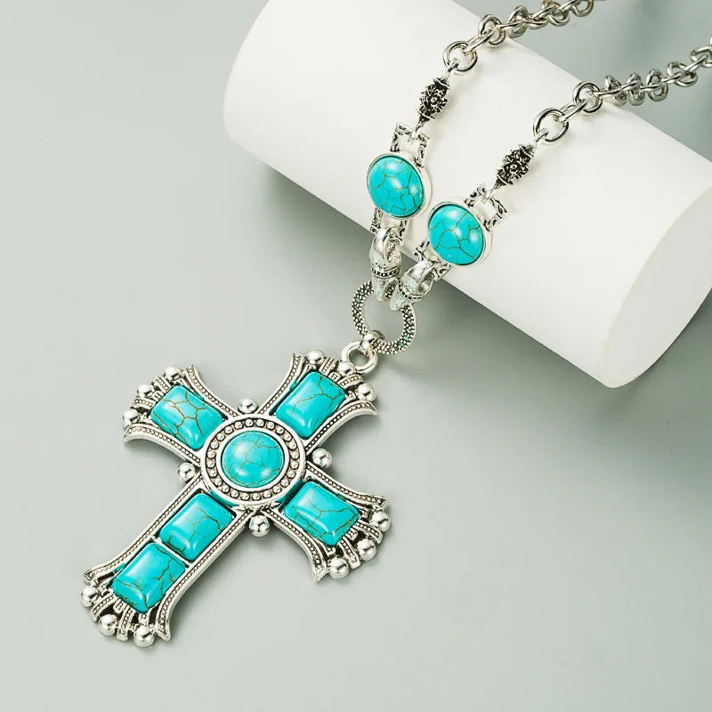 Faith & Fig Turquoise Cross Necklace – Bohemian Christian