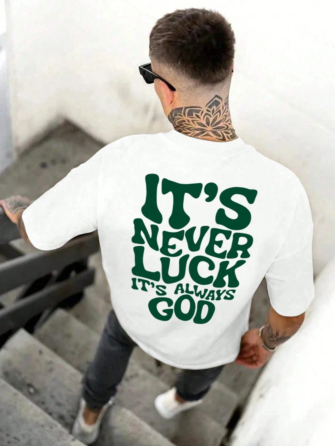 Faith & Fig "It's Never Luck, It's Always God" T-shirt