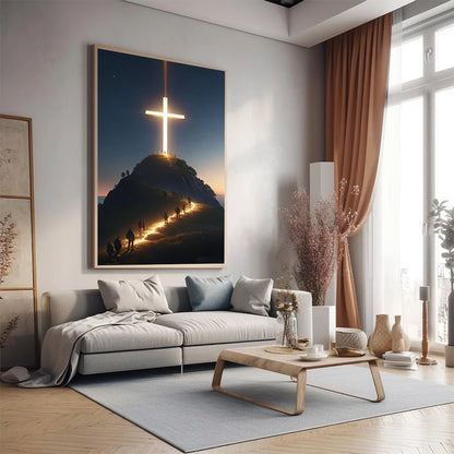 Faith & Fig Modern Cross on the Mountain Wall Art