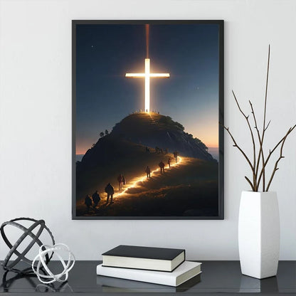 Faith & Fig Modern Cross on the Mountain Wall Art