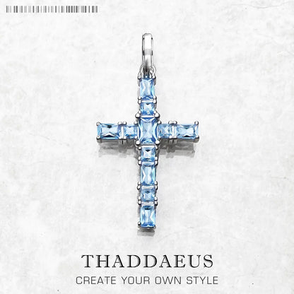 Faith & Fig Aquamarine Cross Pendant