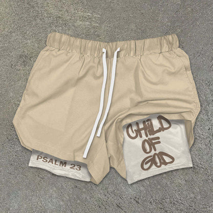 Faith & Fig "Child of God" Print Double Layer Shorts