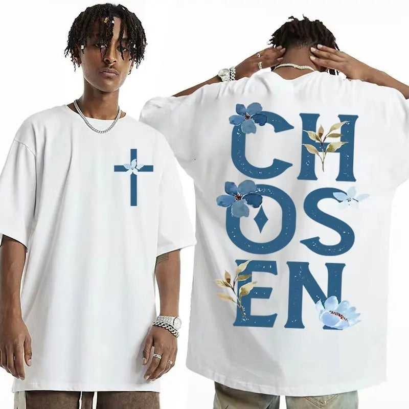 Faith & Fig "Chosen" Floral Aesthetic Bible Verse T-shirt